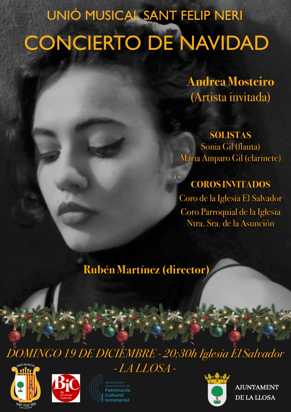 Cartel del Concierto de Navidad de la Unió Musical Sant Felip Neri 2021